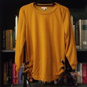 Cinnamon lace-up knit sweater top